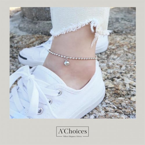 خلخال الرجل مصنوع من الفضة عيار 925 بتصميم الجرس