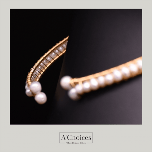 تشوكر ذهبي مصنوع يدوياً من النحاس المطلي بالذهب عي...