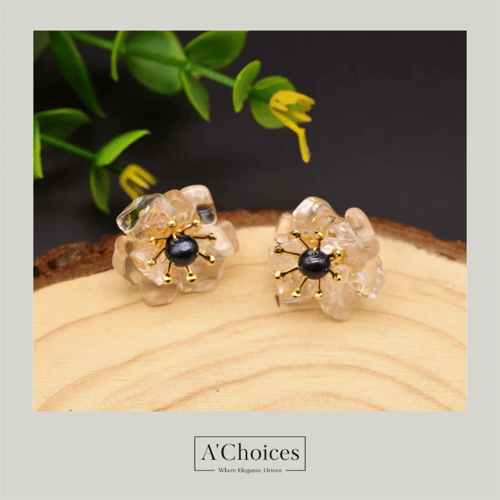 أقراط مصنوعة يدوياً من الفضة والنحاس المطلي بالذهب...