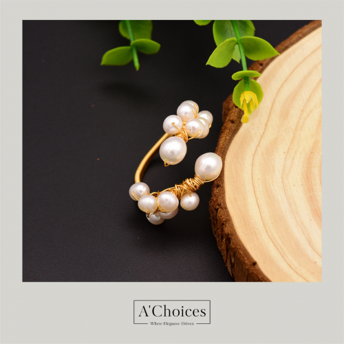 خاتم مطلي بالذهب بتصميم ملتف قابل للتعديل