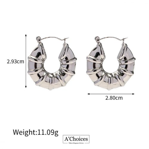 اقراط فضية مصنوعة من الستانلس ستيل المطلي بالفضة ض...