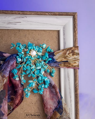 بروش لولو مطلي بالذهب عيار 18 مع حجر الفيروز واللؤ...