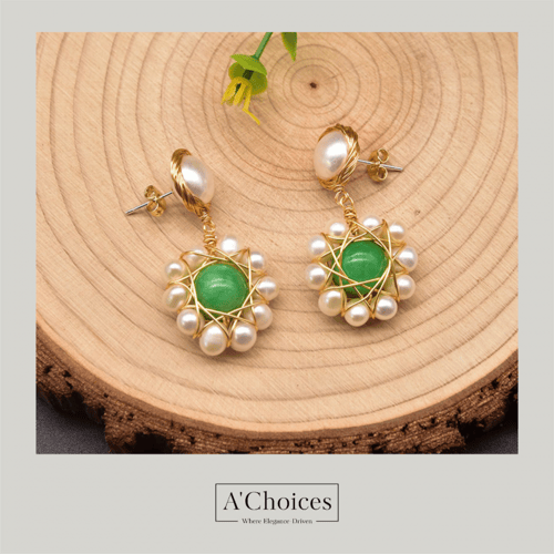 اقراط مصنوعة يدويا من النحاس المطلي بالذهب عيار 18...