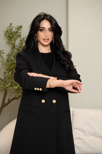 عباية بليزر رسمي اسود مخطط-متجر مميزة