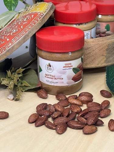 زبدة اللوز الطبيعية 300جرام , كيلو , 5 كيلو