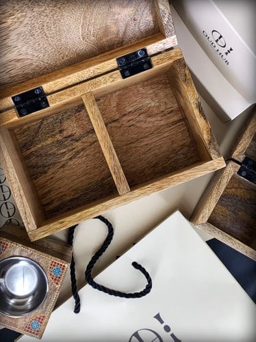 صندوق خشبي (مع مبخرة وعلبة تخزين)