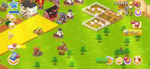 مزرعة Hay Day لفل 70 + اكثر من 9 مليون عملة + الحظ...