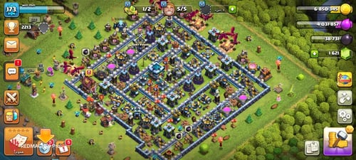 قرية كلاش اوف كلانس لفل 173 + تاون هول 13 + جنود و...