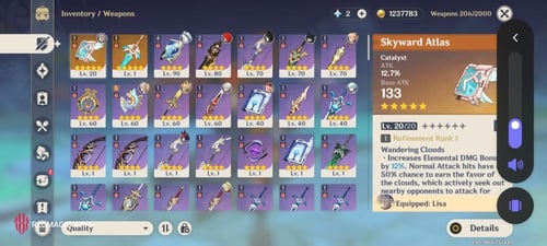 حساب قنشن , لفل 53 + شخصيات واسلحة 5 نجوم مميز