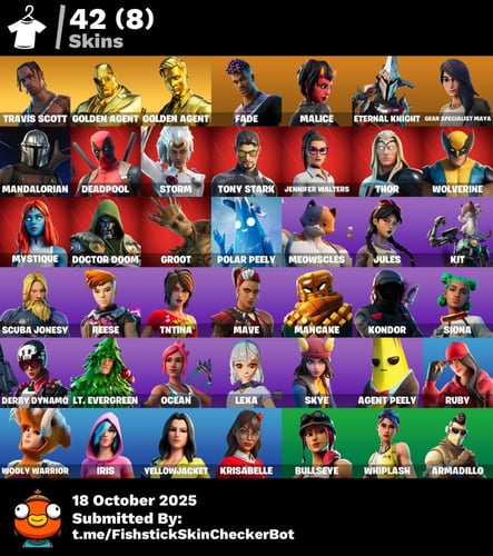 حساب ترافيس سكوت + السكنات 42 + سكنات نادرة وقديمة...