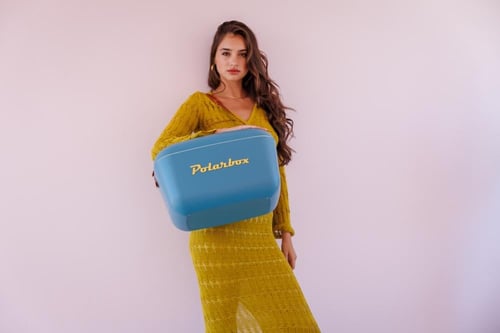 صندوق حافظ للبرودة كلاسك - لون مارين/ مستارد بحزام...