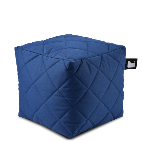 مسند قدم بوف مبطن - أزرق غامق