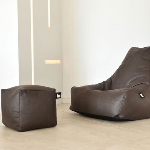 مسند قدم بوف بي بوكس جلد فاخر - بني محروق