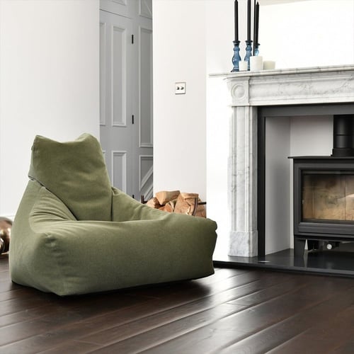 كرسي بين باج مخمل شمواه - أخضر زيتي