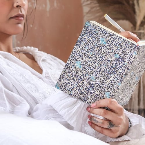 دفتر وسط Granada Turquoise "مخطط"