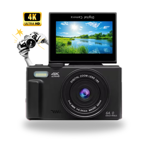 كاميرا ديجيتال 4K - و دقة عالية 64 ميجابكسل و سعة...
