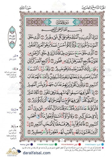 جُــزْء تبــارك التعليمي مقاس مميز نسخة واحدة