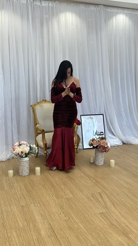 فستان مخمل كلفة ستان