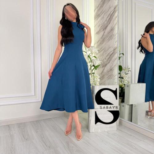 فستان فيروزي ميد