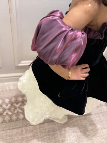 فستان بناتي مخمليه