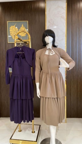 فستان كريب مع جاكيت