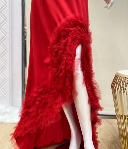 فستان سهرة مكرمش تل