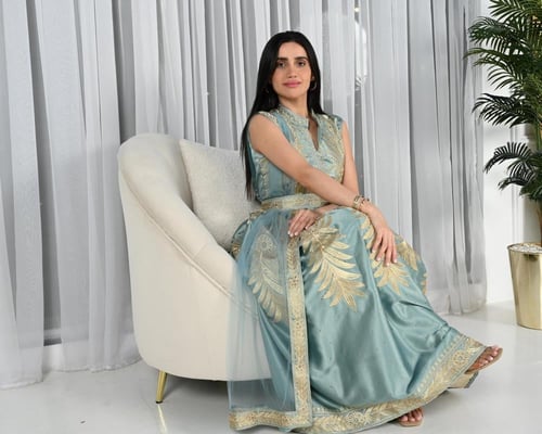 فستان غمرة نخلة مطرز