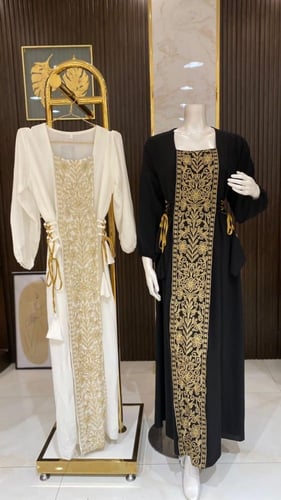 فستان كلفة مطرز حبال