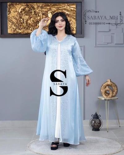 جلابية سهرة كم بوف مرايا - أناقة شرقية بتفاصيل فاخ...