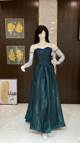 فستان سهرة اكمام تل