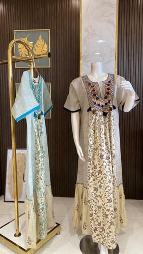 جلابية غجري هندية بتطريز مشجر - تصميم تقليدي يبرز...