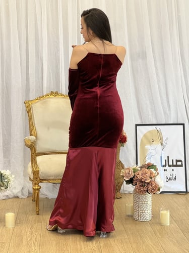 فستان مخمل كلفة ستان