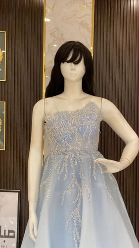 فستان سماوي سهرة تطريز