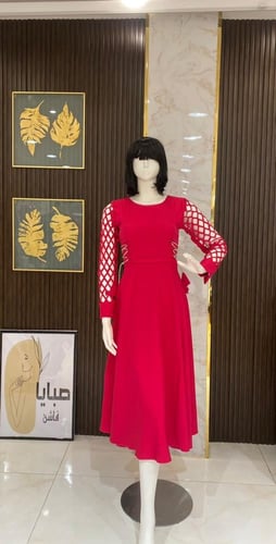 فستان اكمام مخرم