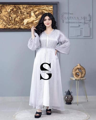 جلابية سهرة كم بوف مرايا - أناقة شرقية بتفاصيل فاخ...