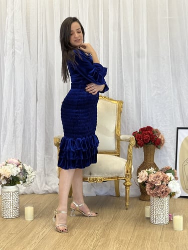 فستان مخمل تحت قصير