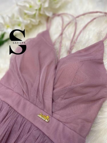 فستان سهرة علاقي بطبقات تل - أناقة حالمة