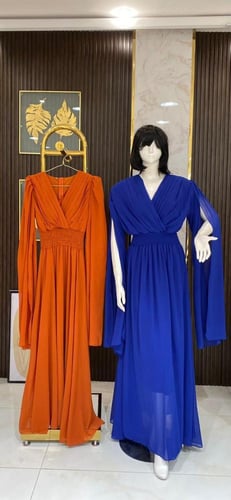 فستان شيفون بقصة عصرية - أناقة متجددة بتفاصيل أنيق...