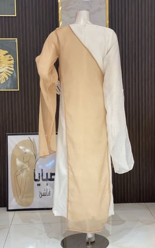 بشت كويتي بيج أنيق بتفاصيل فاخرة