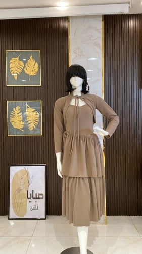 فستان كريب مع جاكيت