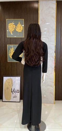 فستان كريب اسود قصة صدر
