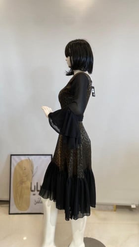 فستان برنت بأكمام منفوشة