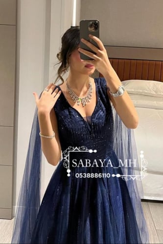 فستان سهرة شال بفصوص - لمسة فاخرة لإطلالة ساحرة