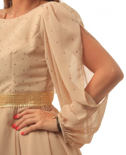 فستان غمرة هندي بشال مطرز |بفخامة التفاصيل الهندية