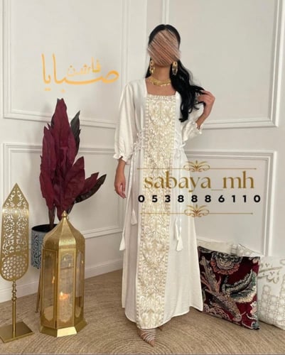 فستان كلفة مطرز حبال
