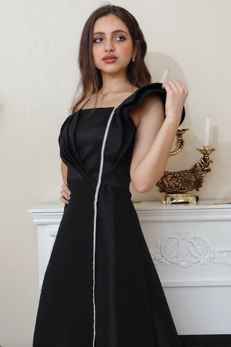 فستان سهرة كريستال ون شولدر