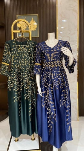 فستان غمرة مشجر ذهبي - فخامة أنثوية