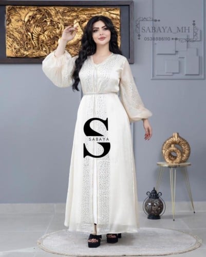 جلابية سهرة كم بوف مرايا - أناقة شرقية بتفاصيل فاخ...