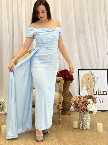 فستان حرير سماوي