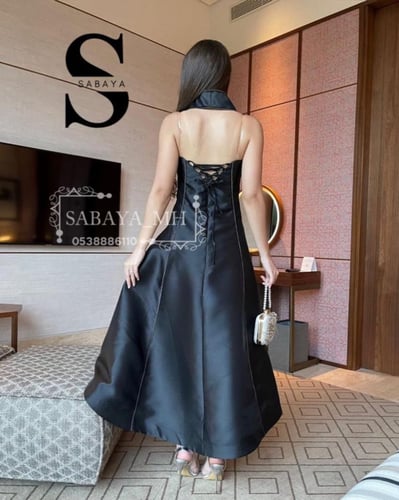 فستان سهرة اسود ميد